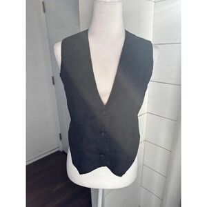 DISSH Black Tailored Sleeveless Button Vest